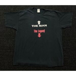 Mens XL Black Vulgar The Man The Legend Graphic T-Shirt Short Sleeve Cotton Tee